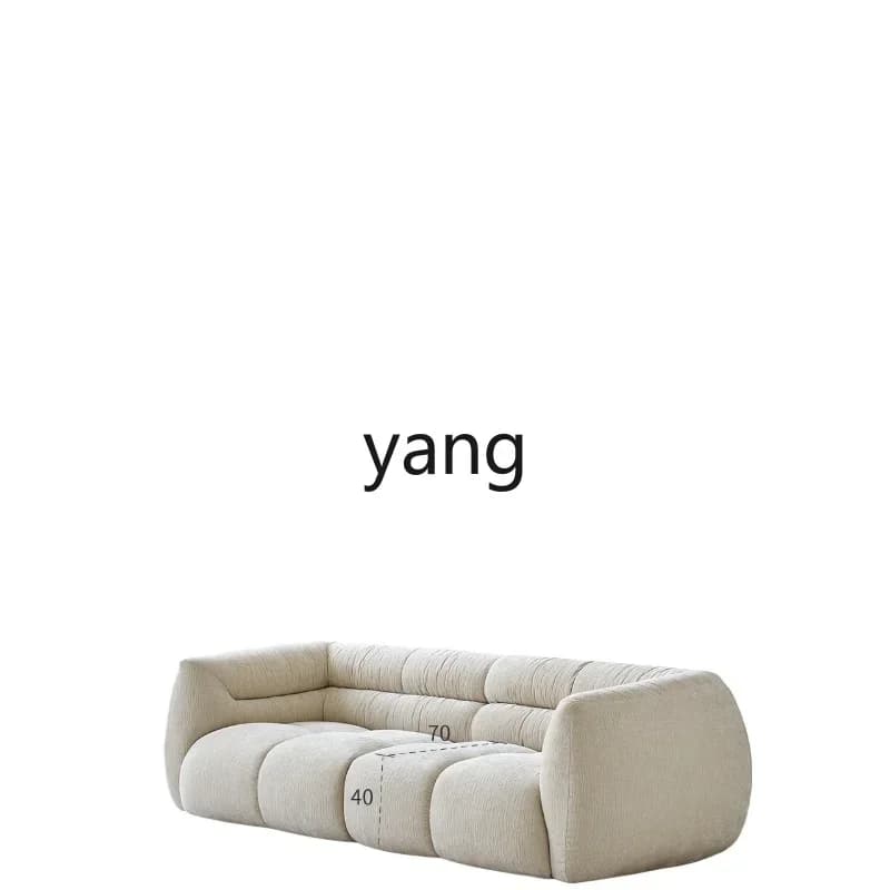 LMM fabric sofa French retro cream style small apartment living room straight row sofa