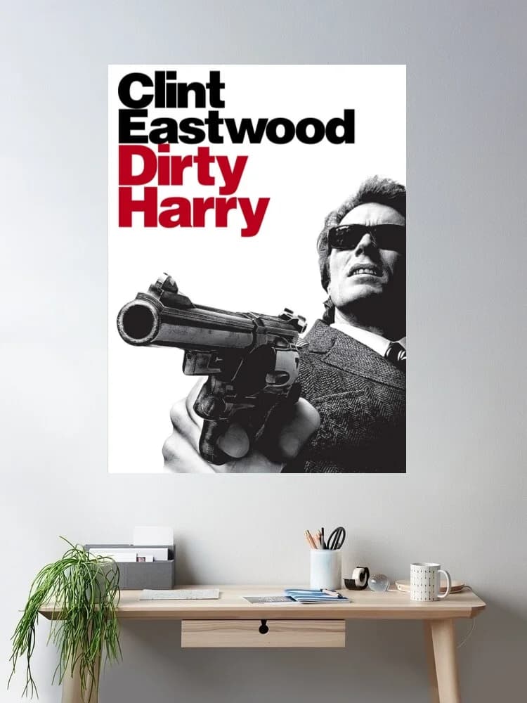Clint Eastwood Dirty Harry Movie, Art Print Silk Poster Home Wall Decor
