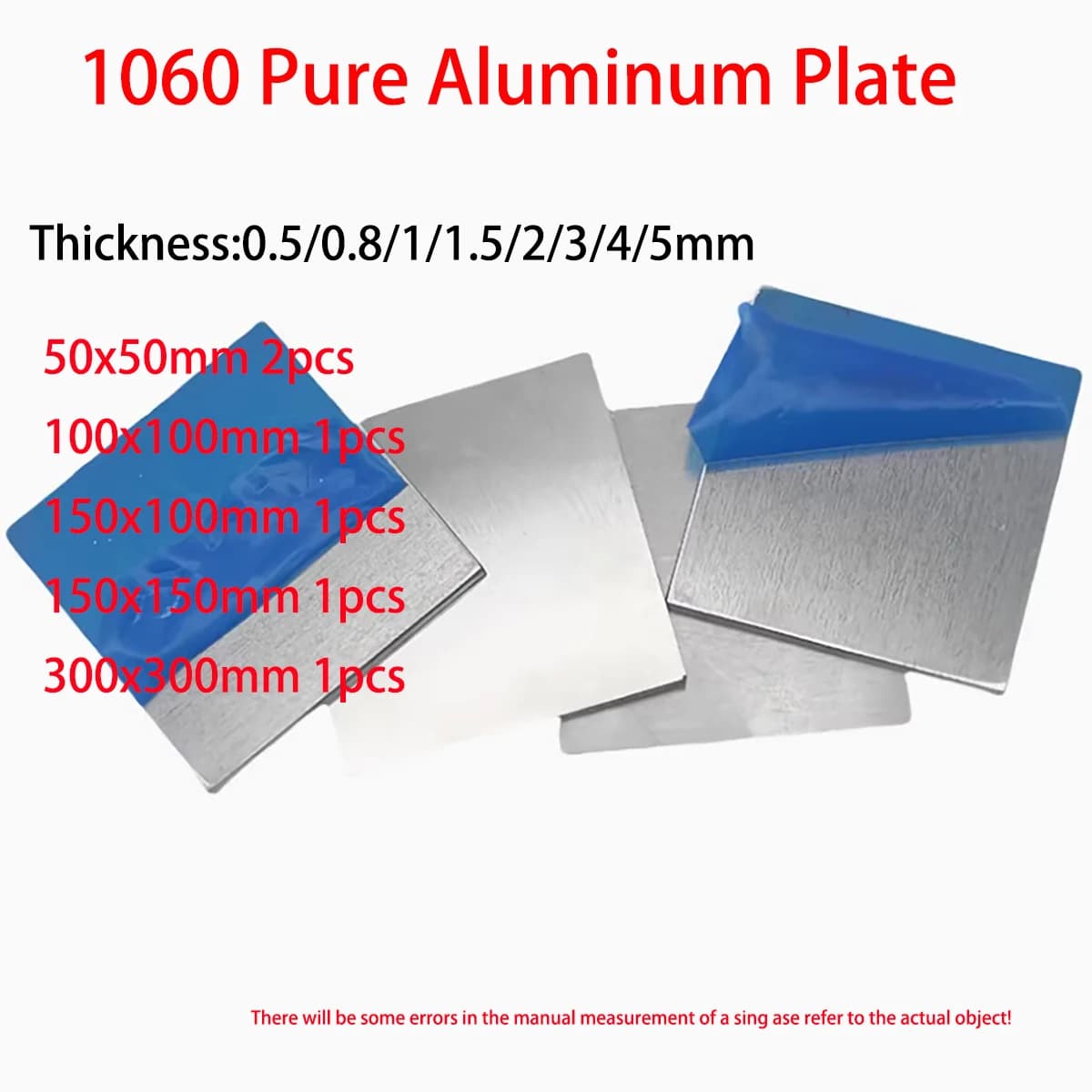 1060 Pure Aluminum Plate Heat Dissipation Thin Aluminum Sheet Block Laser Cutting Thickness0.5/0.8/1/1.5/2/3/4/5mm
