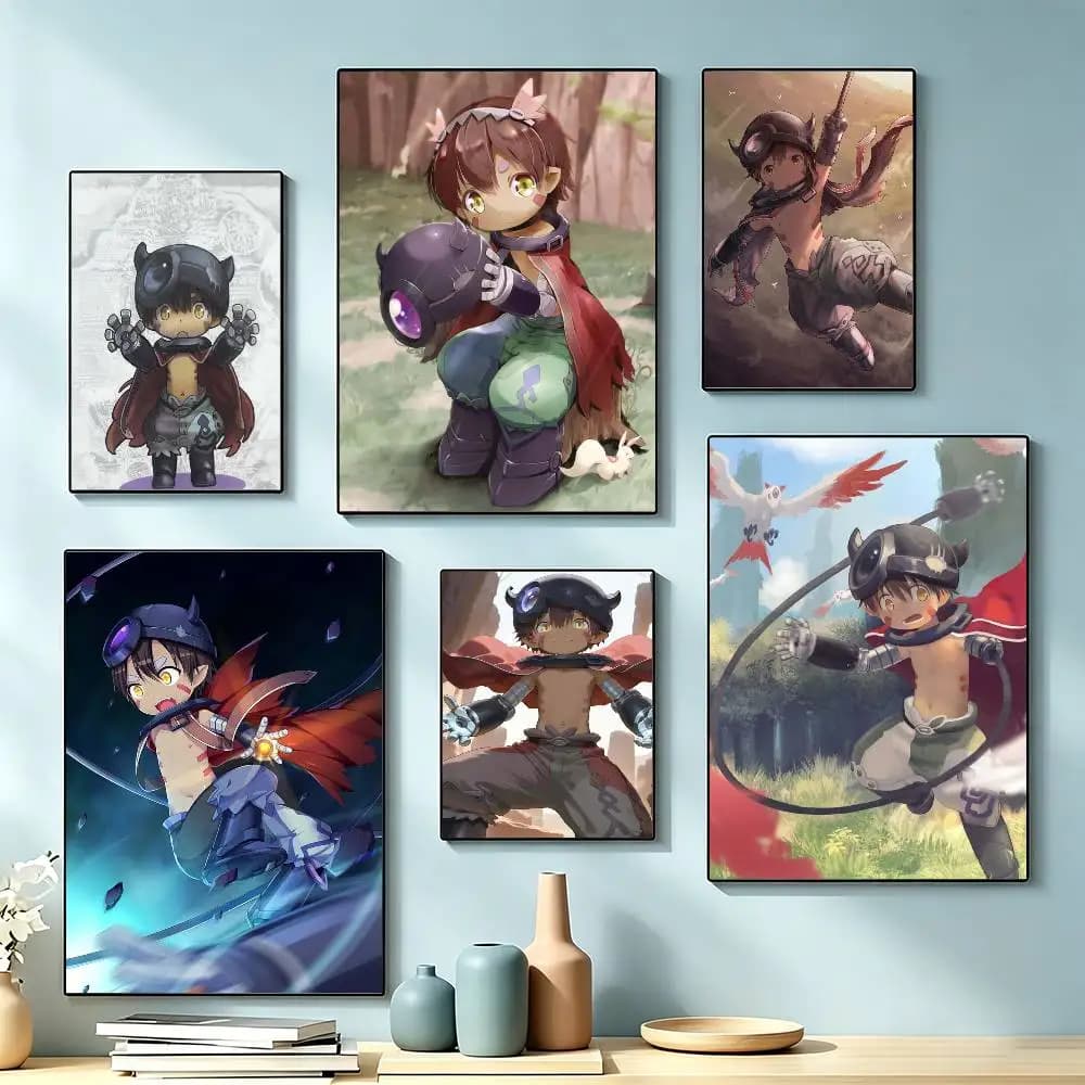 Anime M-Made in Abyss Reg  Poster Waterproof Wall Art Sticker For Bar Living Room Vintage Decor High Quality Print Gift