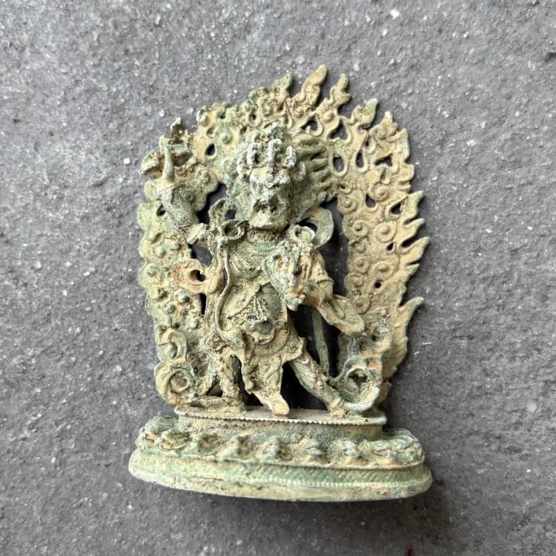 Pure copper statue of Vajrakhandara Bodhisattva, a powerful jewel for worship, home protection, wealth attraction, and good