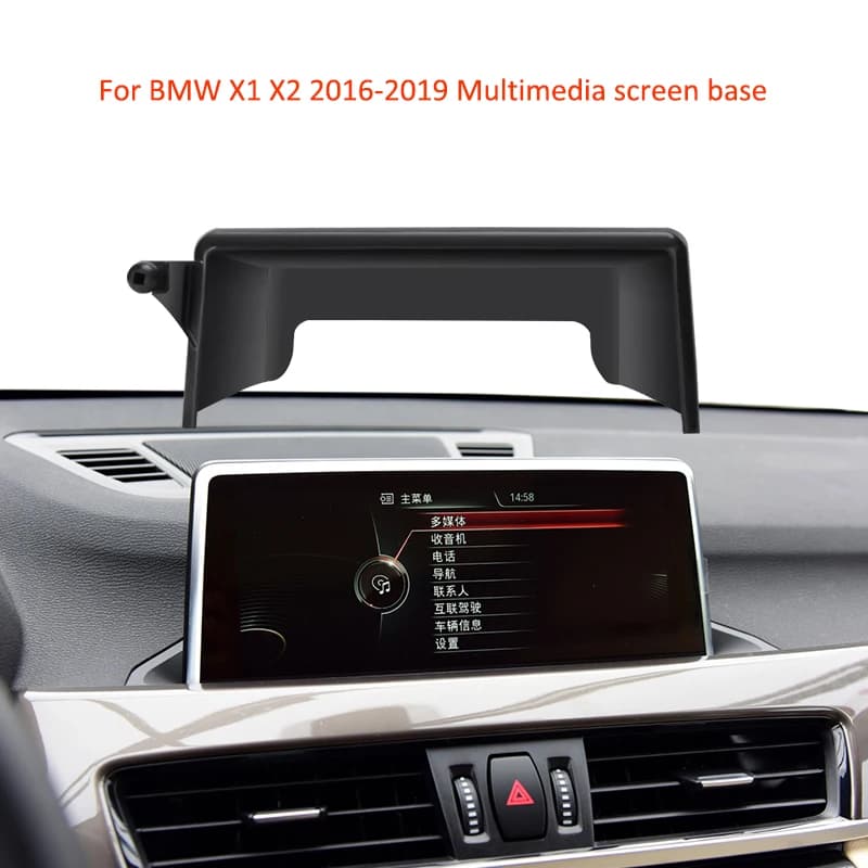 Car Phone Holder For BMW X1 X2 2016-2022 M Sports GPS Navigation Multimedia Screen Mounted Bracket ABS Phone Holder