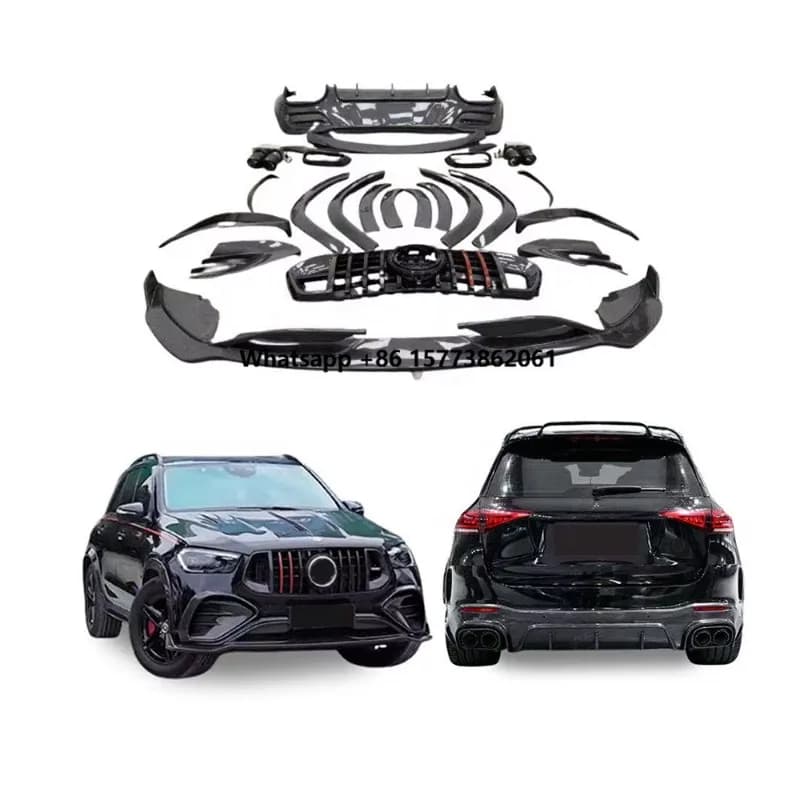 2024-2025 B Style Body Kit for  GLE53 GLE63 GLE450 SUV Coupe Upgrade B Style Carbon Fiber Body Kit Front Lip