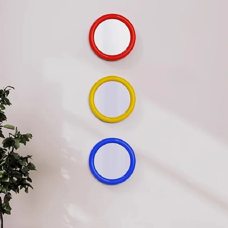 3PCS Round Decorative Mirror Wall Decoration Living Room Wall Pendant Mirror Desktop Round Cosmetic Mirror Home Decoration