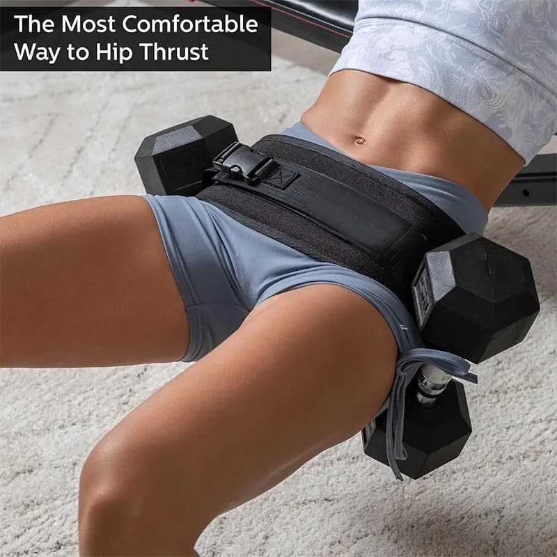GJZ06337 Hip Thrust Belt Dumbbell Hip Training Gym Booty Belt with Pad for Glute Bridge Sports & Entertainment Product