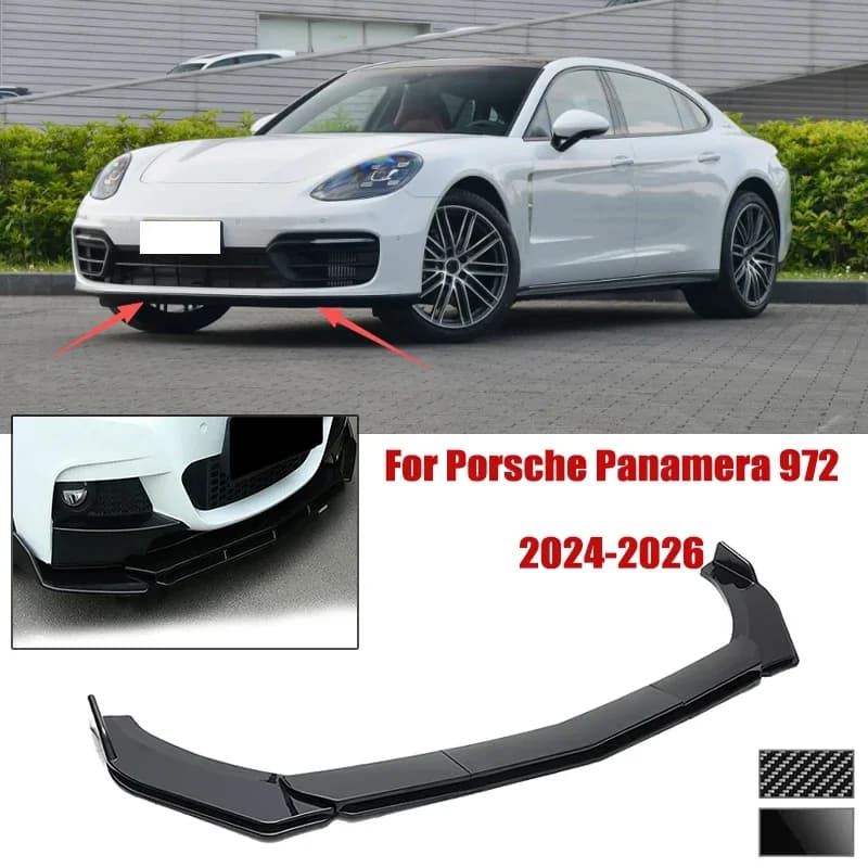 5pcs Front Bumper Shovel For Porsche Panamera 972 2024-2026 Spoiler Front Bumper Deflector Anti Scratch Protection Device