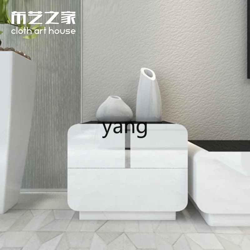 LTT simple modern white paint bedside table small fashionable modern chest
