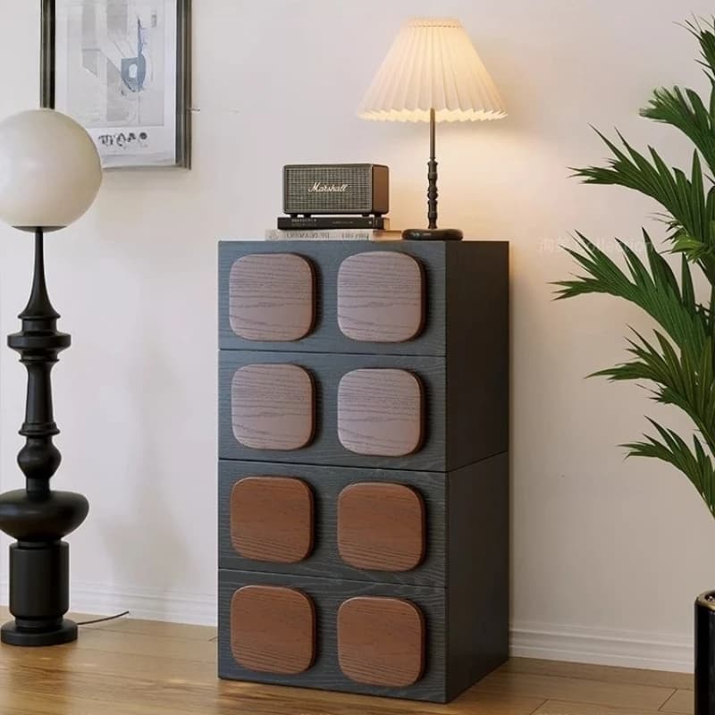 Vintage Chocolate Storage Cabinet Retro Solid Wood Dresser for Living Room/Bedroom with Layered Organization Beautiful