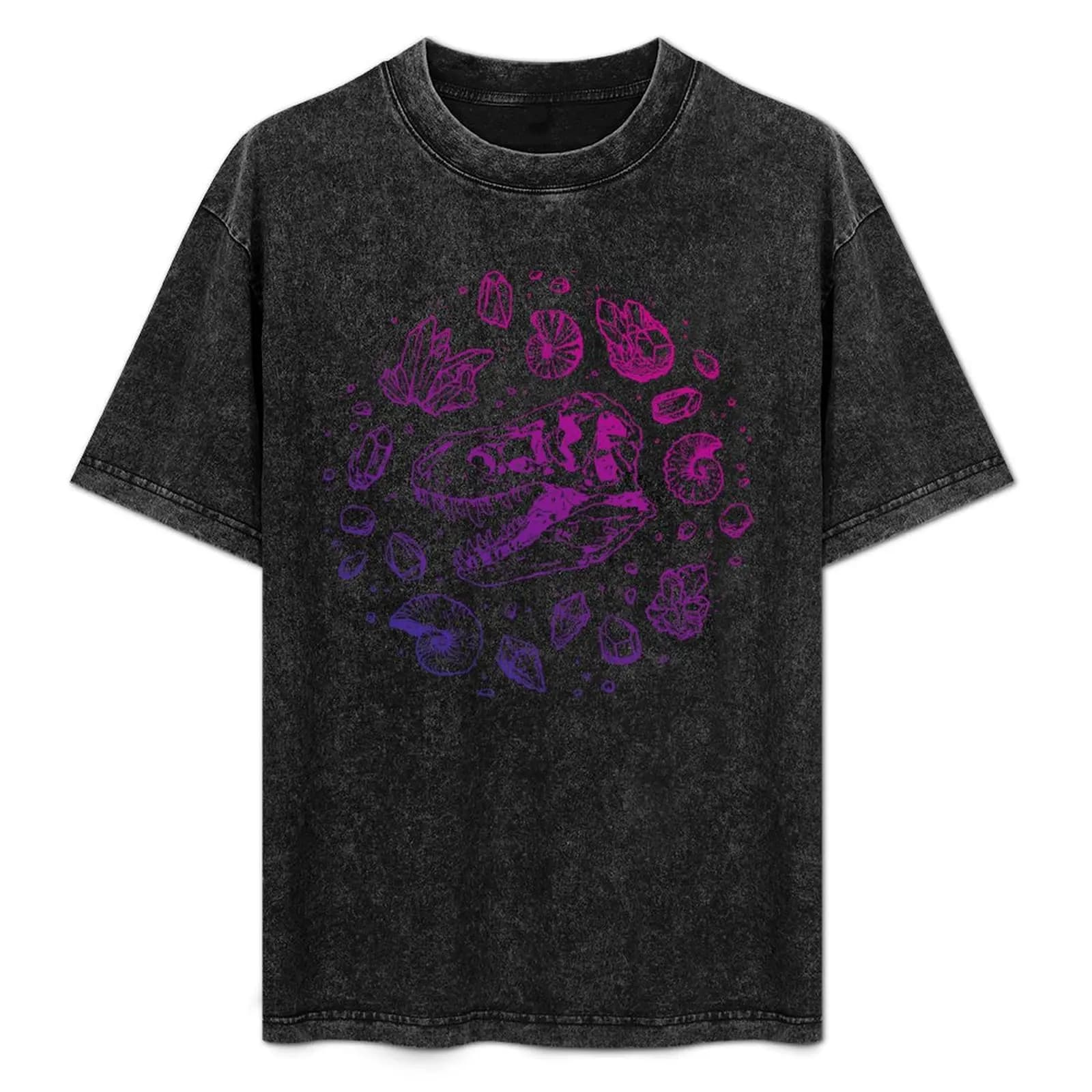 Geo-rex Vortex | Magenta & Purple Ombré | Dinosaur Fossil Art T-Shirt Casual Daily Outfit T-Shirt