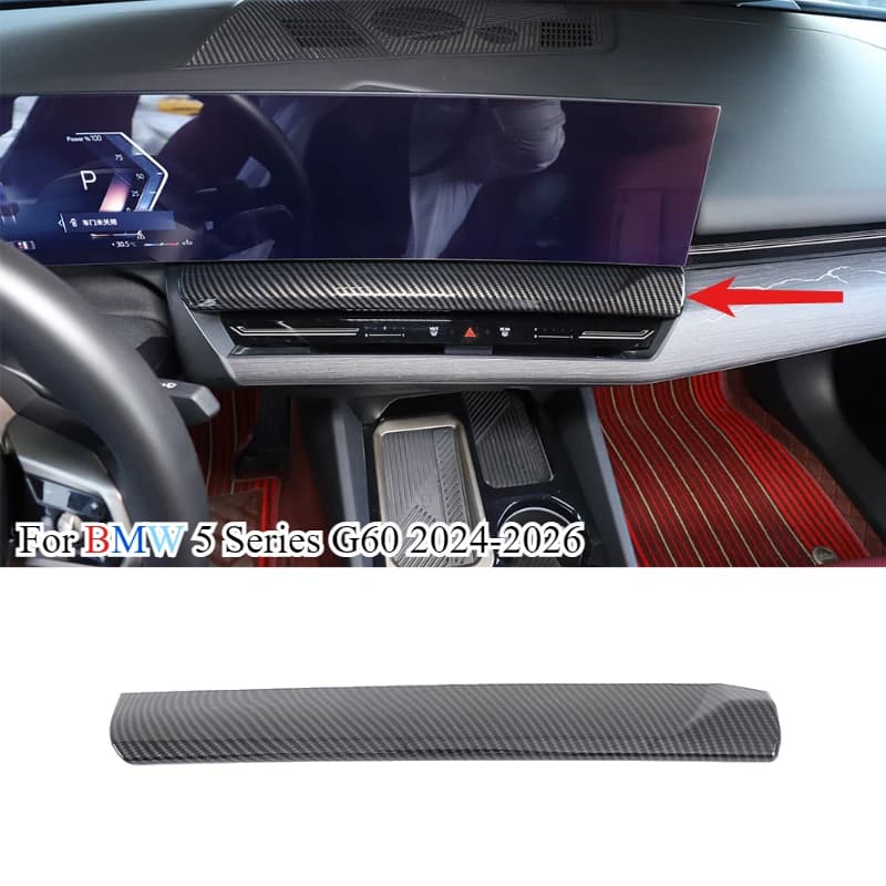 ABS Carbon Fiber Car Center Control Navigation Screen Lower Panel Decorative For BMW 5 Series G60 24-26 Interior Car Accessories