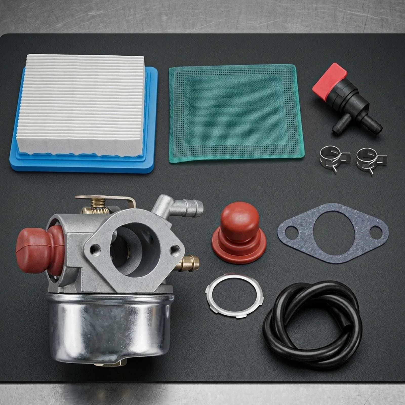 Gasket Carburator Kit Air Filter Carburetor Clamps Fuel Line Fuel Shut-off Valve for primer Bulb OHH55 OHH60 OHH65 New