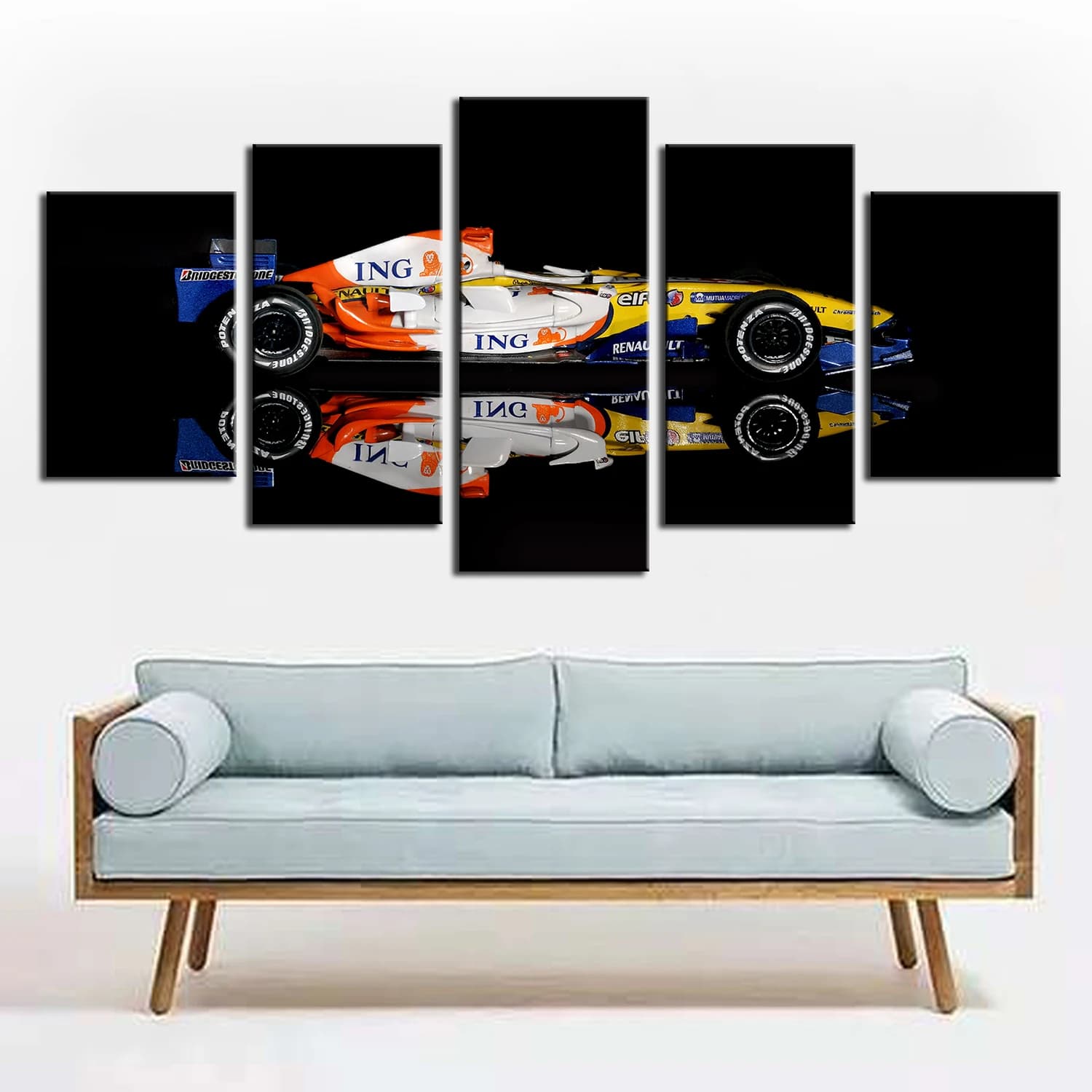 5 Pieces Canvas Wall Arts Car Poster Painting Character Picture Print Living Room Bedroom Home Decoration Artwork Wallpaper