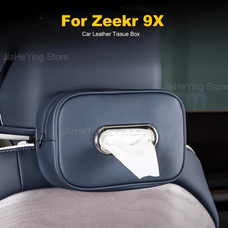 For Zeekr 9X Original Car Same Color Leather Tissue Box Car Paper Bag Hanging Bag Interior Accessories