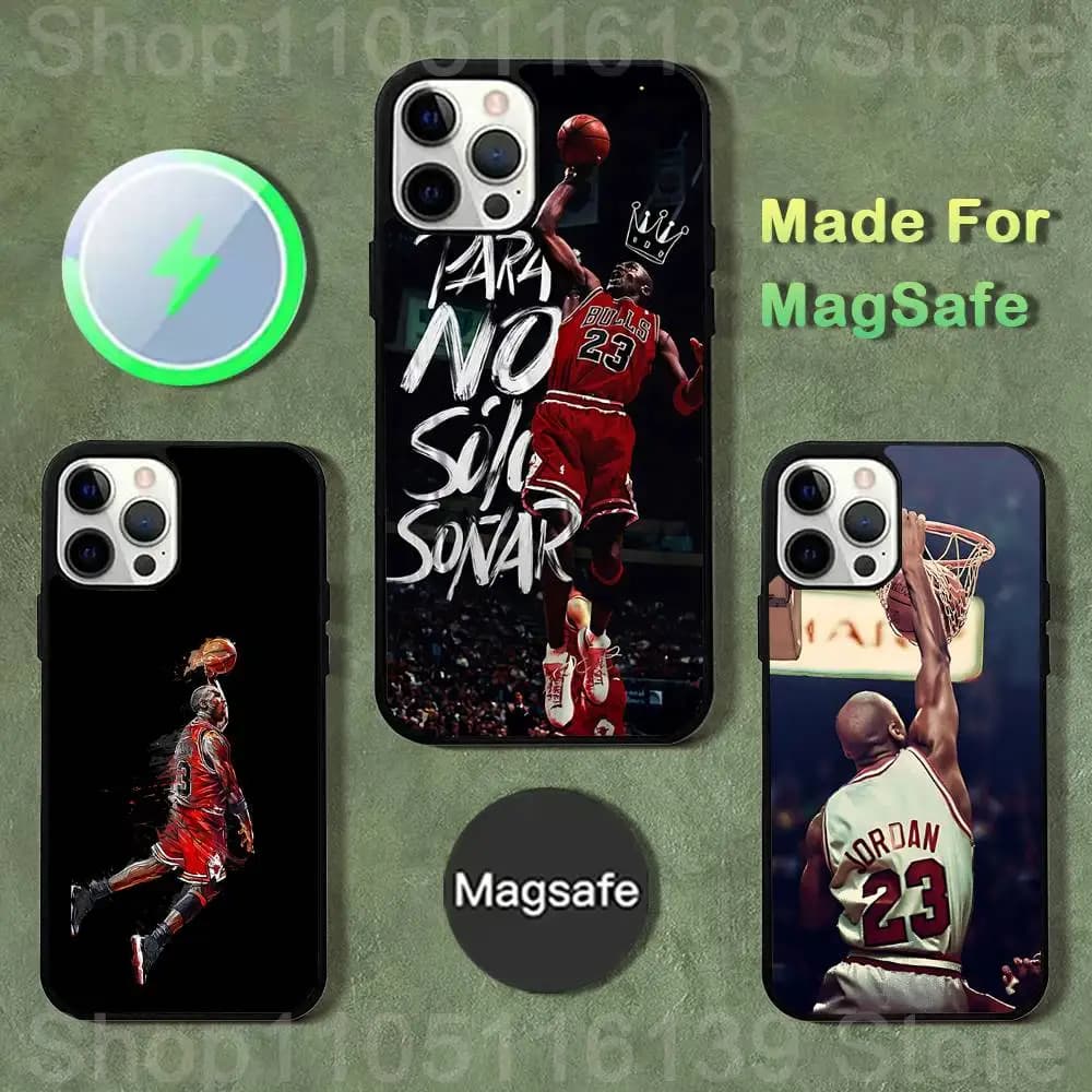 Basketball J-Jordan 23 Phone Case For iPhone 17,16,15,14,13,12,11,Pro,Max,Plus,Mini,SE4,E Magnetic Magsafe Wireless Charging