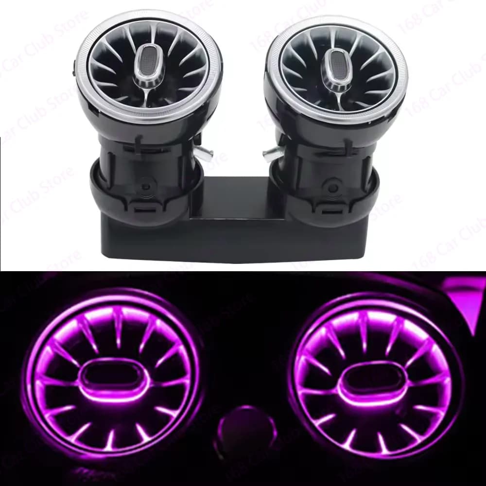 For Mercedes Benz 3/64 Colour W205 W213 X253 W222 W463a C GLC Class Car Rear LED Air Vents Turbine Outlet Nozzle Ambient Light