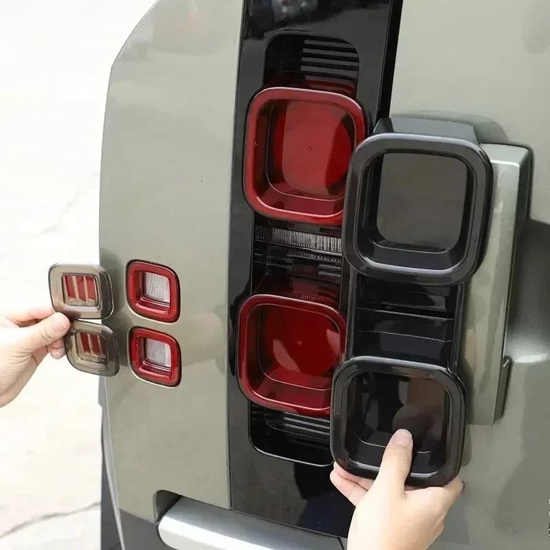 For Land Rover Defender 90 110 130 2020-2026 ABS Blackened Car Tail Light Cover Trim Exterior Accessories