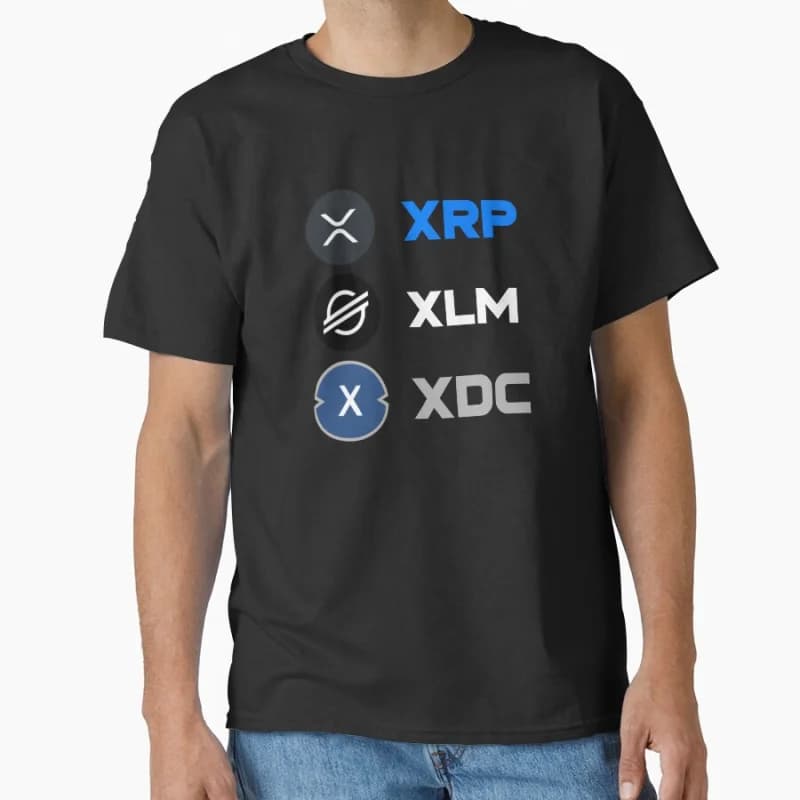 The X MEN, XRP, XLM and XDC Funny Crypto Token Cryptocurrency Blockchain Wallet HODL Gift T shirt for man Large size Tops