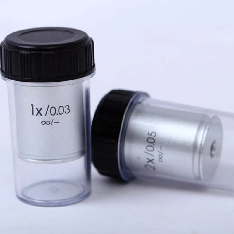1X 2X Low Magnification Infinity Objective 195 Achromatic Objective Lens RMS Thread 20.2 mm Biological Microscope