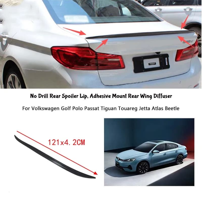 For Volkswagen Golf Polo Passat Tiguan Touareg Jetta Atlas Beetle Rear Wing Lip Car Rear Trunk Boot Lip Spoiler Wing