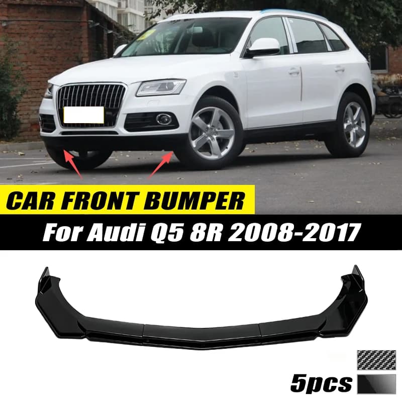 For Audi Q5 8R 2008-2017 Front Bumper Lip Front Guard Spoiler High-quality ABS Material Body Kit Front Lip Accessories