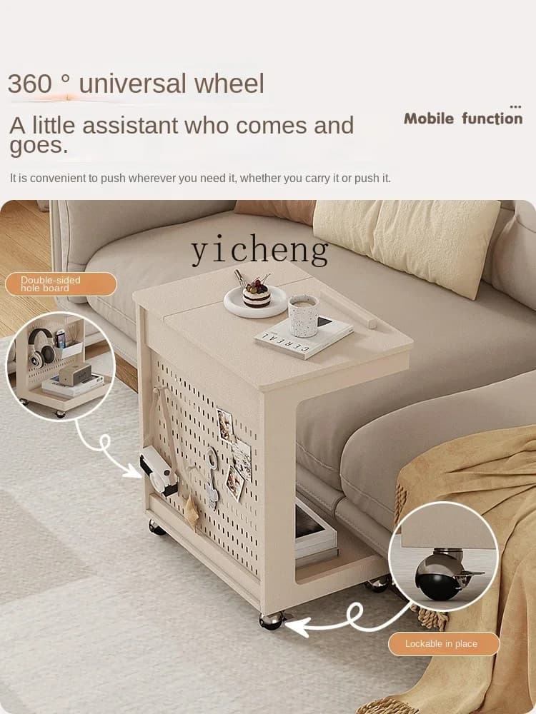 TQH6.4  simple and very narrow coffee table small apartment living room sofa card table armrest table movable
