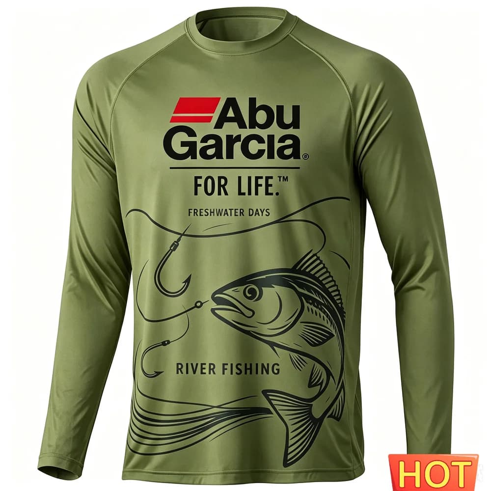Fashion Outdoor Men's Fishing Long Sleeved T-shirt Sunscreen Comfortable Men Wild Fishing T-shirt Comfort T-shirts Men's Clothes