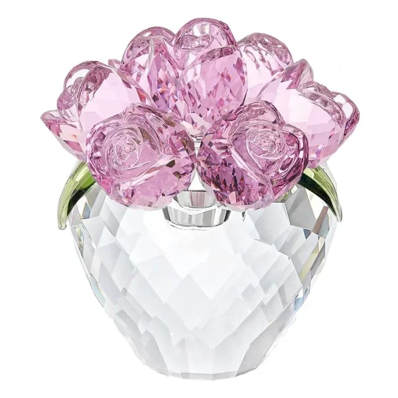 Handcraft Crystal Purple Rose Flower Figurine,Ideal Gift for Women on Christmas Day Mother's Day Wedding Party Valentine's Day