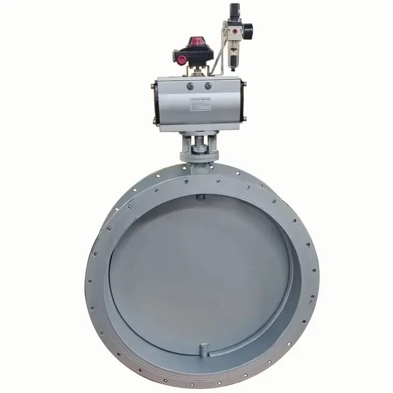 Waste Treatment Regulator Valve Double Flanged Pneumatic Stainless Steel 304 316 Ventilation Butterfly Valve
