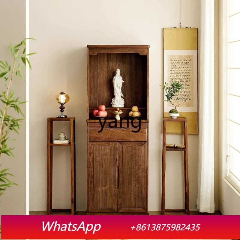 LH black walnut Buddhist niche stand cabinet solid wood household shrine Buddhist platform new Chinese style Guanyin table