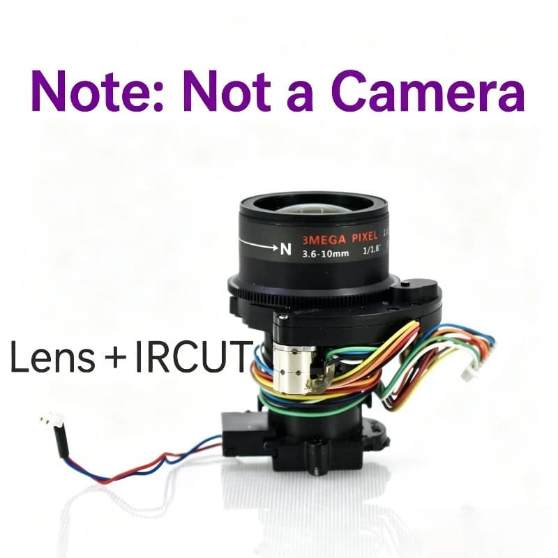 3MP Motorized Zoom Security Camera Lens, Focal Length 3.6-10mm, 1/1.8" Image Sensor Format, Built-in IR-Cut Base