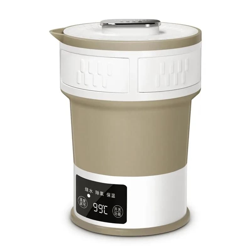 【Hot】100-240V Portable Electric Kettle Folding Kettle Compressed Travel Hidden Handle Boiling Water Kettle Temperature Adjustmen
