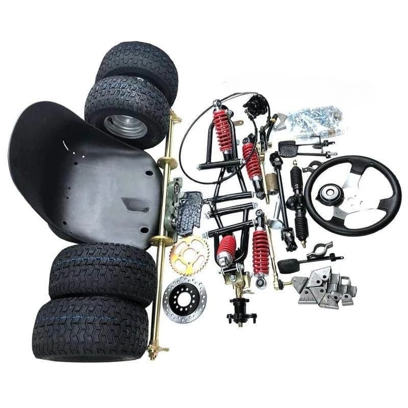 Homemade modified kart four-wheeler accessories front and rear suspension steering steering 1 meter rear axle 6-7 inch tires