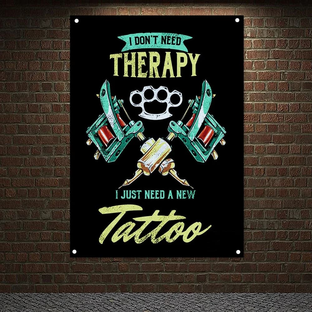 Tattoo machine tools skull Art Posters Wall Sticker Canvas Painting Skeleton Couple Tattoo  Banners Flags Flip Chart Home Decor