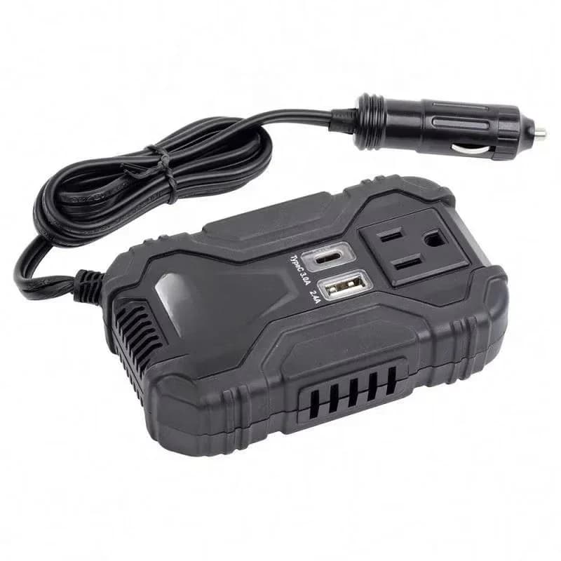 120W Automotive Power Inverter with Type C Charger 12VDC to 110VAC Power Inverter