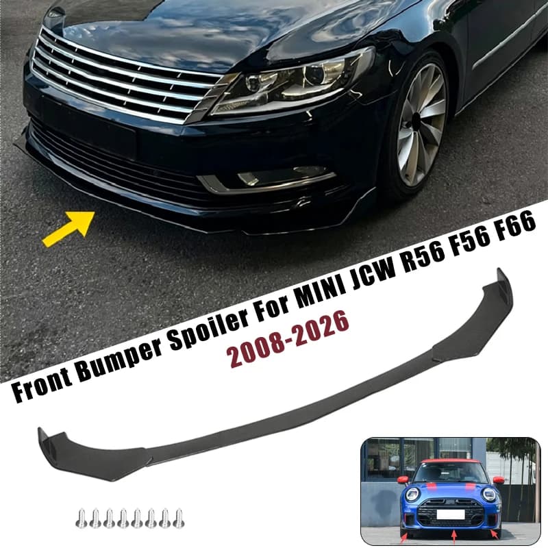 Sport Front Bumper Splitter Spoiler Lip For MINI JCW R56 F56 F66 2008-2026 5Pcs Adjustable Sectional Car Tuning Body Kit