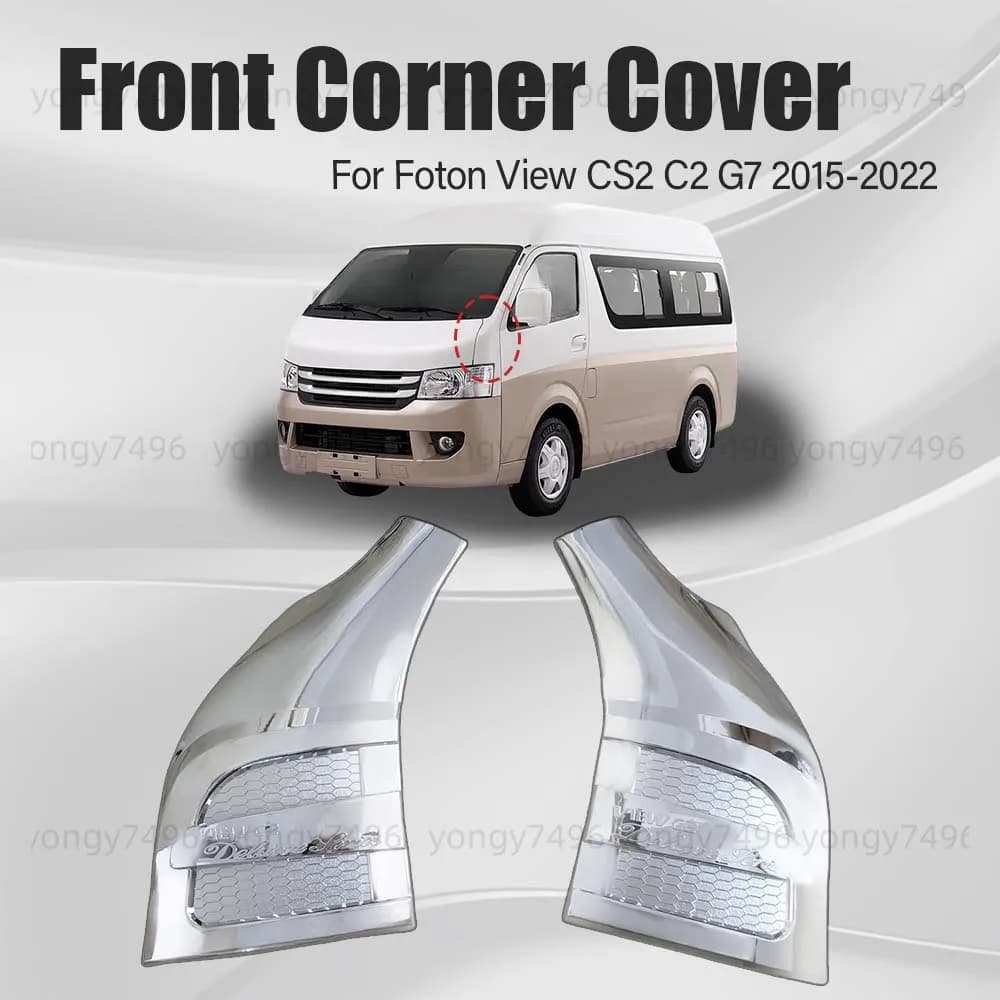 Chrome Silver Front Corner Cover Trim For Foton View CS2 C2 G7 2015 2016 2017 2018 2019 2020 2021 Cars Accessories Car Styling