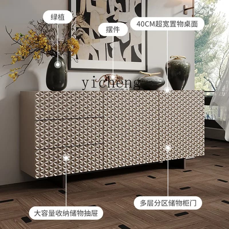 American Light Luxury Dining Side Cabinet Household Living Room Storage Locker Decorative Entrance CabinetD17