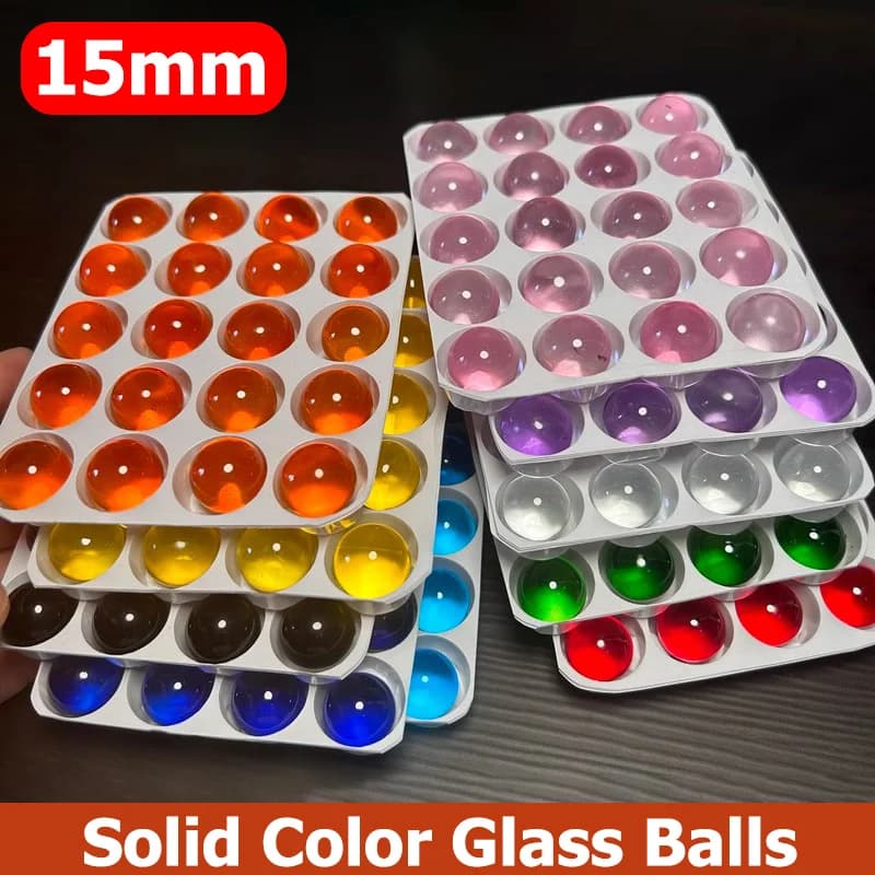 10/20pcs Solid Color Glass Balls Diameter 15mm Transparent Marbles High Precision Anti Boiling Ball Fish Tank Balls