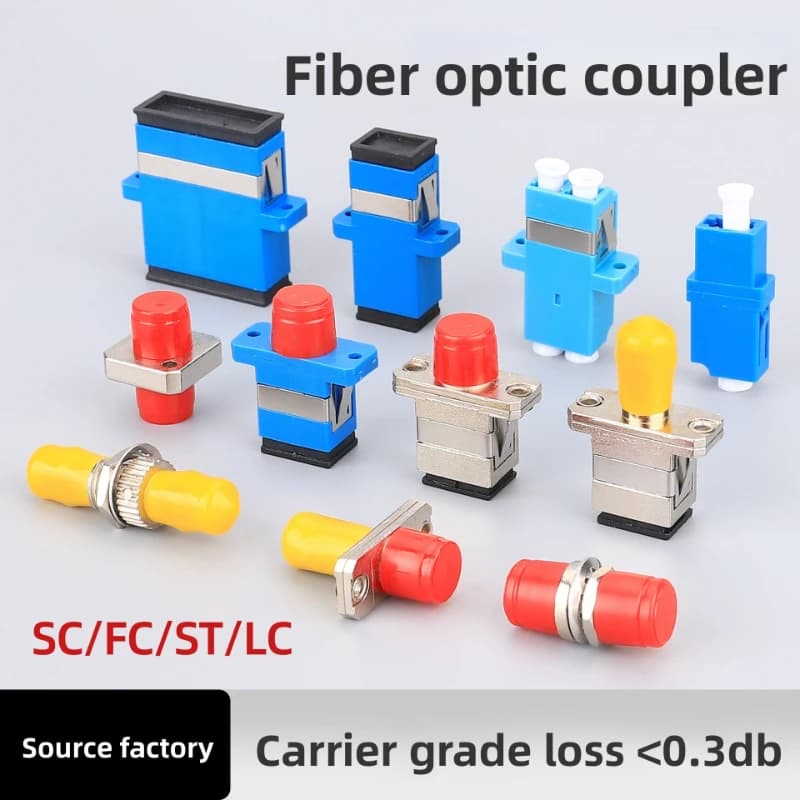 Durable Telecom Grade Fiber Optic Flange Coupler SC SC Fiber Adapter SC FC Square To Round Fiber Optic For Network Transmission
