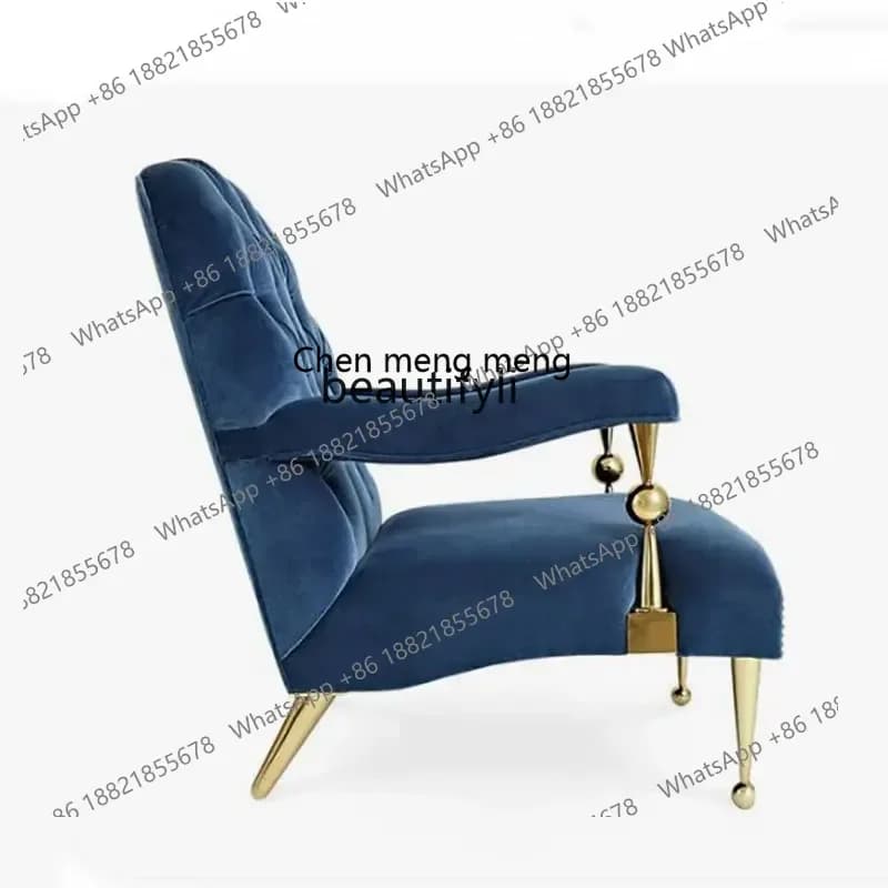 cn8350 LHY zq French Entry Lux Metal Single-Seat Sofa Chair Nordic Design Blue Purple Balcony Leisure Chair
