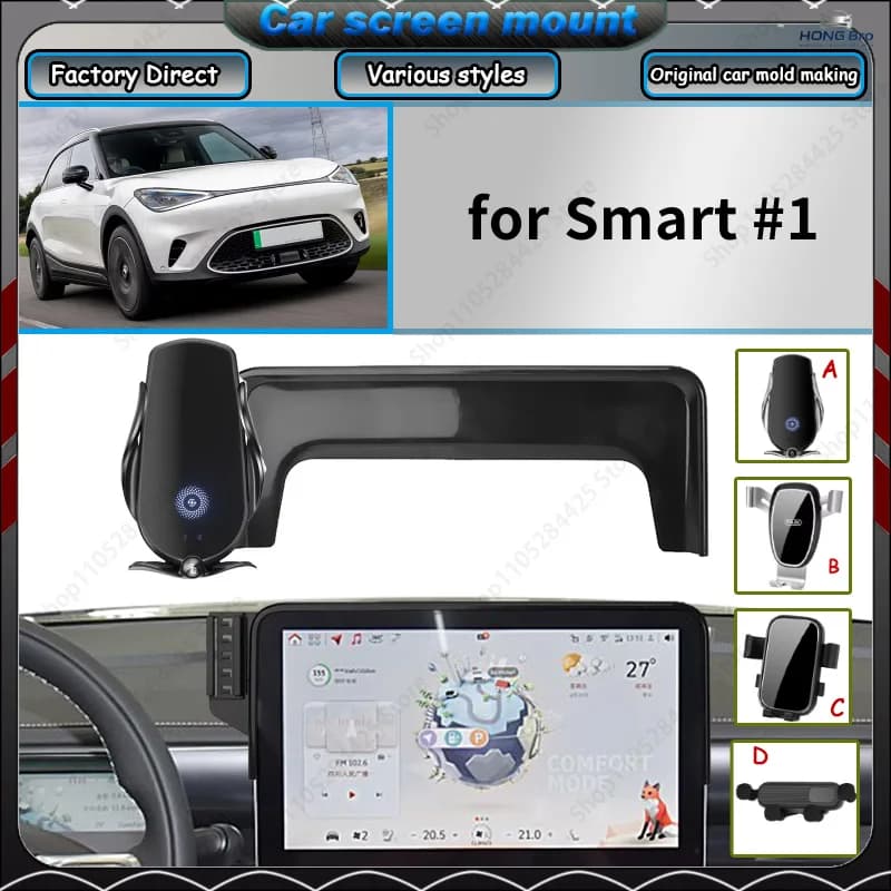 Car Mobile Phone Holder for Smart #1 Brabus Smart 1 GPS Bracket Navigation Stand Car Screen Holder Set Easy Installation