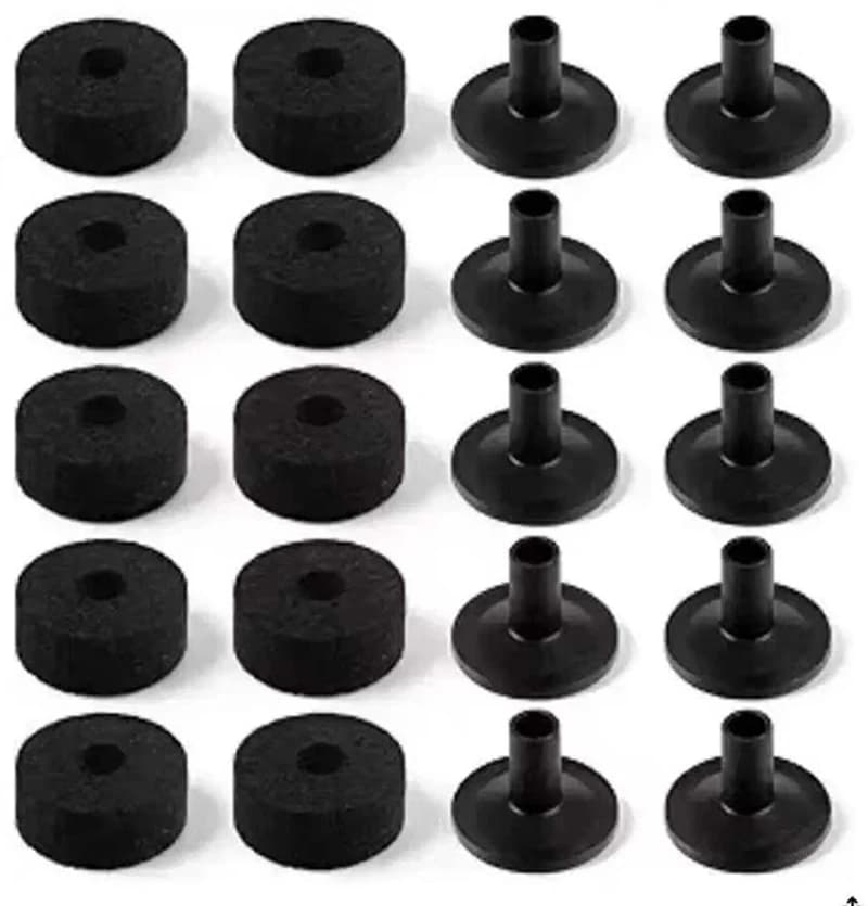 8PCS Cymbal Stand 25mm Felt Wash and 2 Cymbal Sleeves Replacement for Shelf Drum Kit