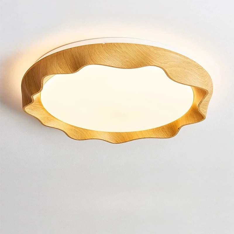 Aisle light Japanese eye protection wind retro walnut pattern entrance entrance light modern minimalist round ceiling light