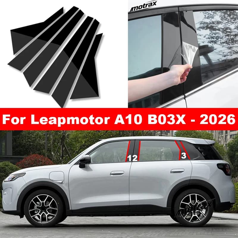 For Leapmotor A10 B03X 2026 2027 Car Pillar Posts Door Central Window Trim Molding Cover Stickers Protective Accessories