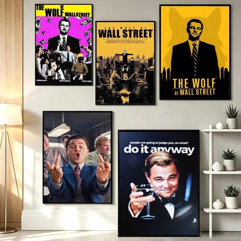 T-The Wolf of Wall Street Poster HD Self Adhesive Waterproof Wall Art Ideal for Home Office Dorm Gift