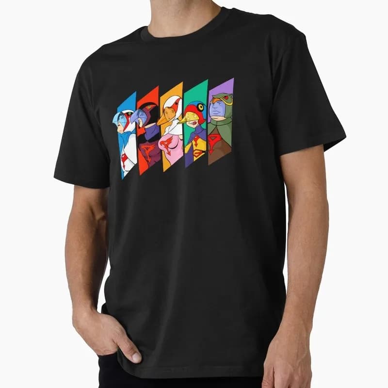 Kagaku Ninja-Tai Gatchaman Science Ninja Team Unisex Graphic T-shirt Vintage 70s Anime Battle of the Planets G-Force Fan Tops