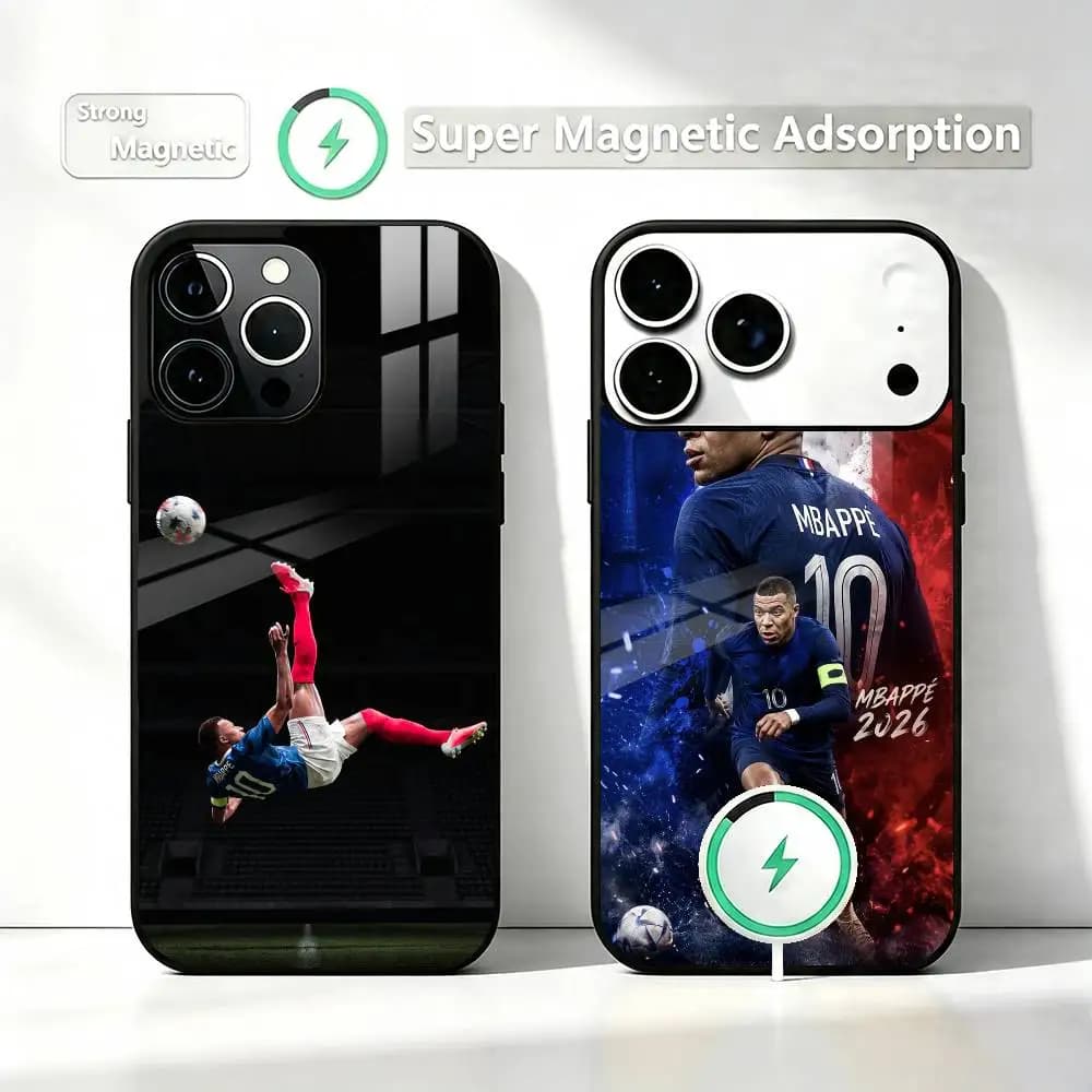 Football Stars T-Mbappe  Phone Case For iPhone17,16,15,14,13,12,11 Plus,Pro Supports Magnetic Wireless Charging