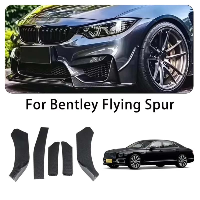 5-Segment Adjustable Front Bumper Lip Splitter Body Kit For Bentley Flying Spur body kits