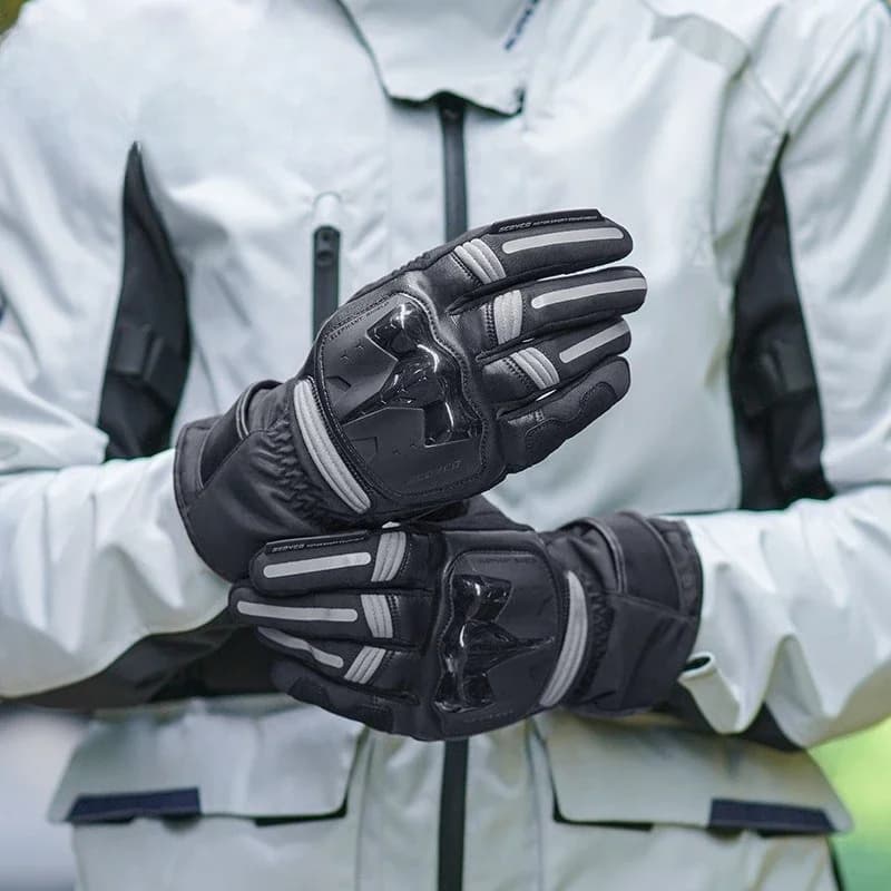 Motorcycle riding gloves, autumn and winter warm, cold-proof, waterproof and drop-proof all-finger gloves