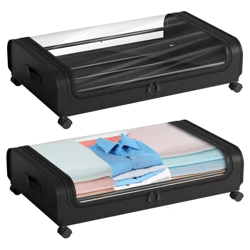 Under the bed storage car large capacity dustproof non-woven clothing classification storage rack